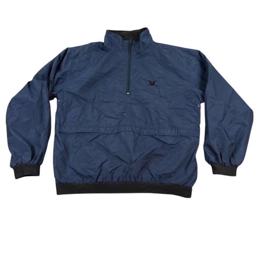 Jockey Club Kau Sai Chau Windbreaker Men XL Navy Blue Quarter Zip VTG Hong Kong
